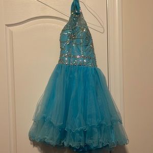 Mini blue homecoming dress